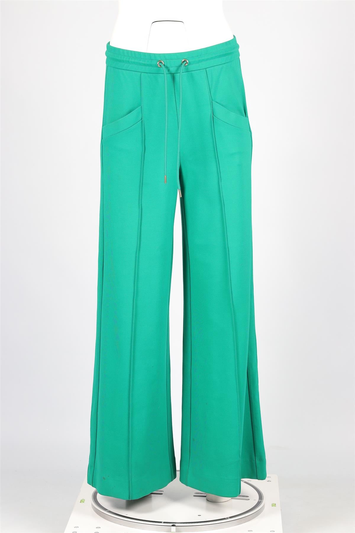 ME+EM GREEN JERSEY WIDE LEG PANTS UK 8