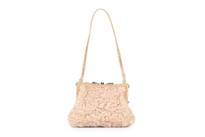 VALENTINO GARAVANI PINK VINTAGE CROCODILE AND PERSIAN LAMB TOTE BAG