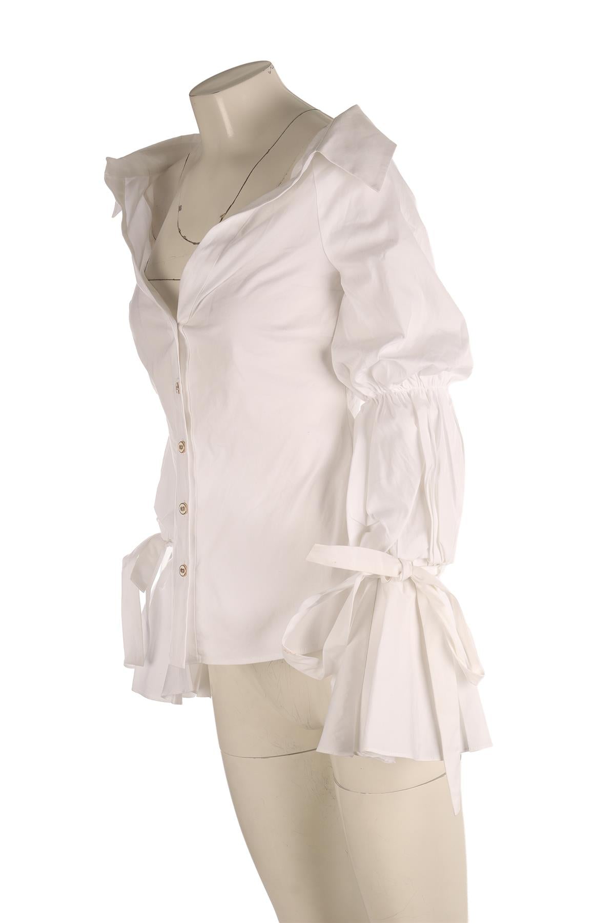CAROLINE CONSTAS WHITE COTTON SHIRT SMALL