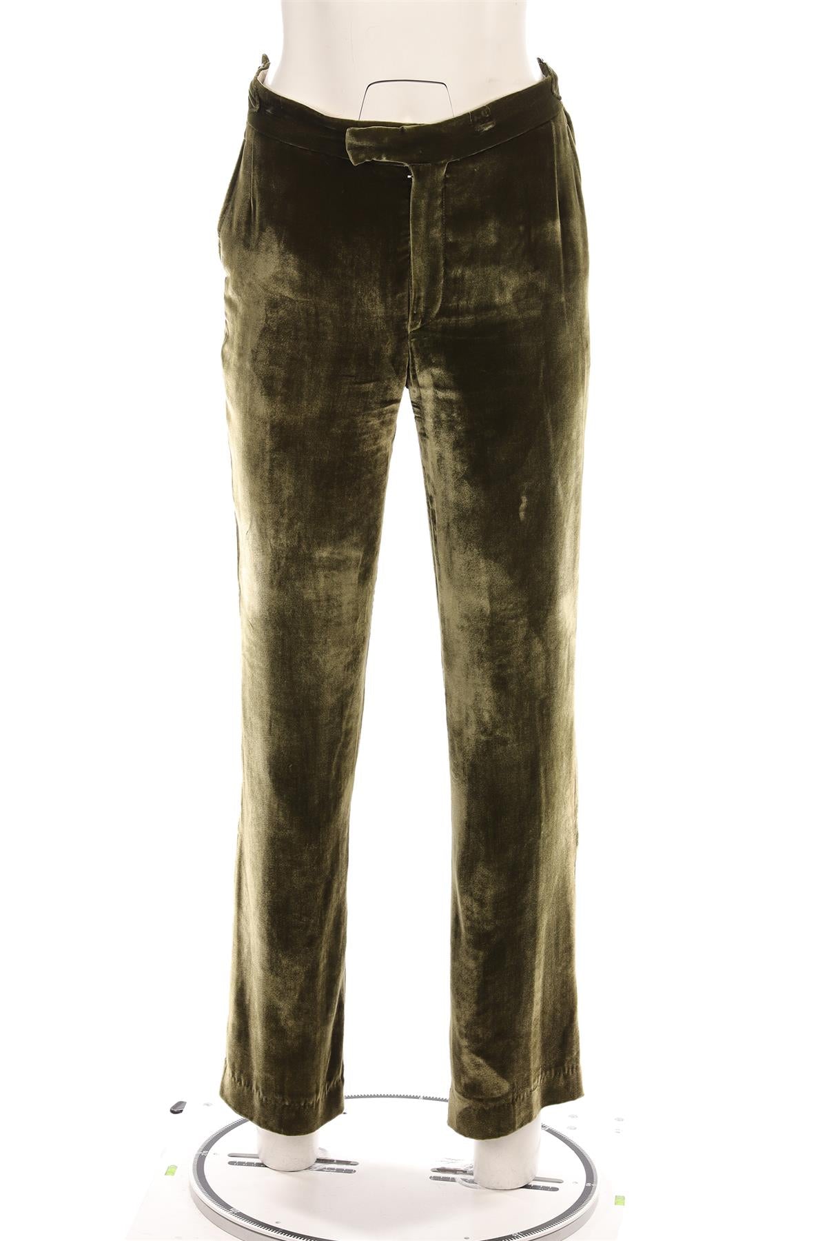 ALEX EAGLE GREEN VELVET STRAIGHT LEG PANTS UK 8