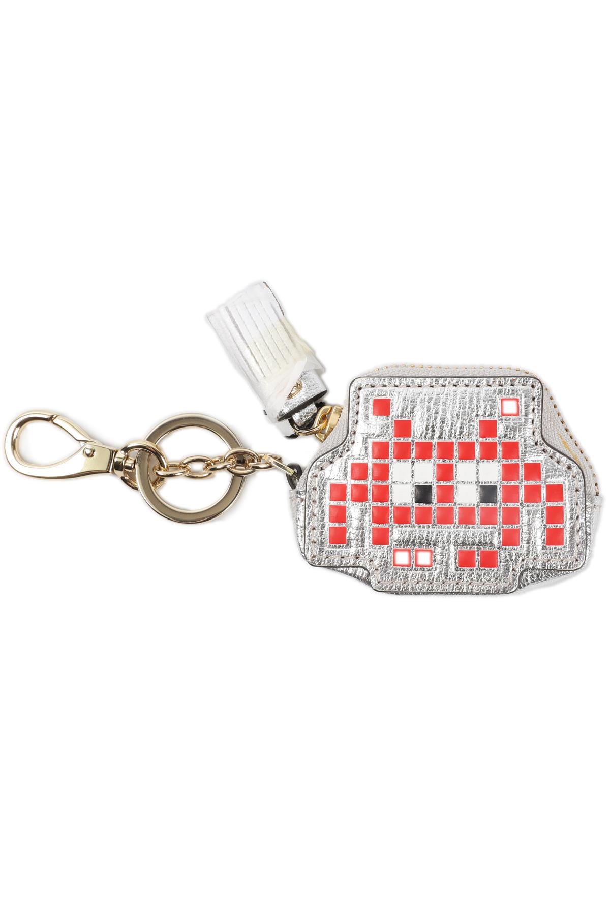ANYA HINDMARCH SILVER SPACE INVADER COIN PURSE