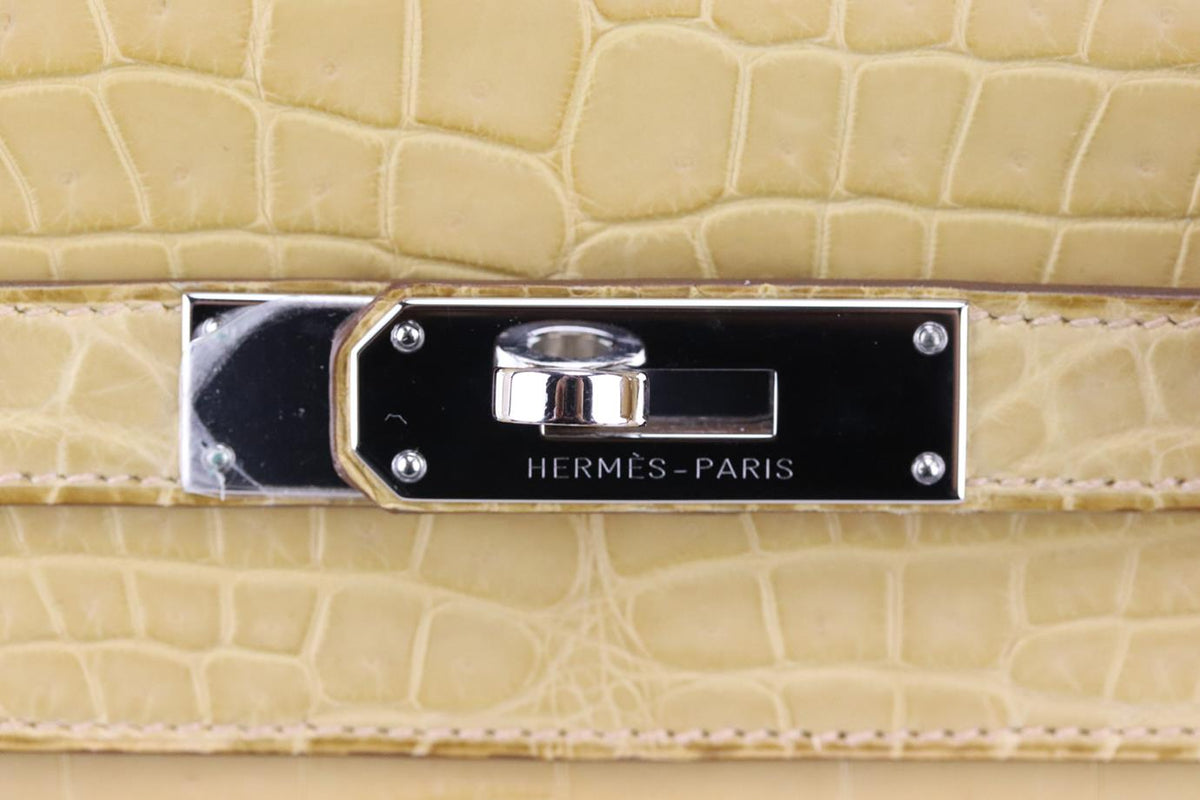 HERMÈS 2016 KELLY RETOURNE 35CM MATTE NILOTICUS CROCODILE LEATHER BAG