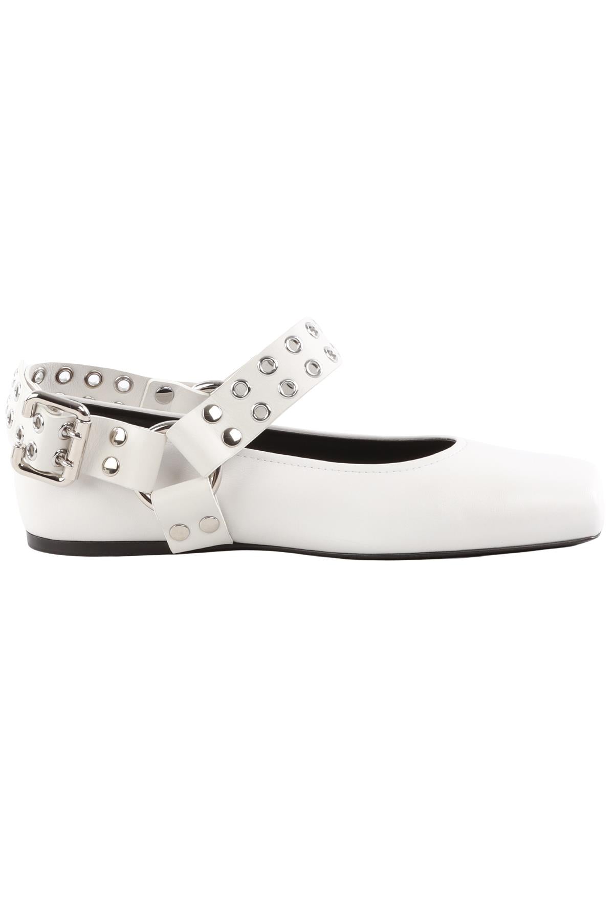 ALAÏA WHITE LEATHER BALLET FLATS EU 40 UK 7 US 10
