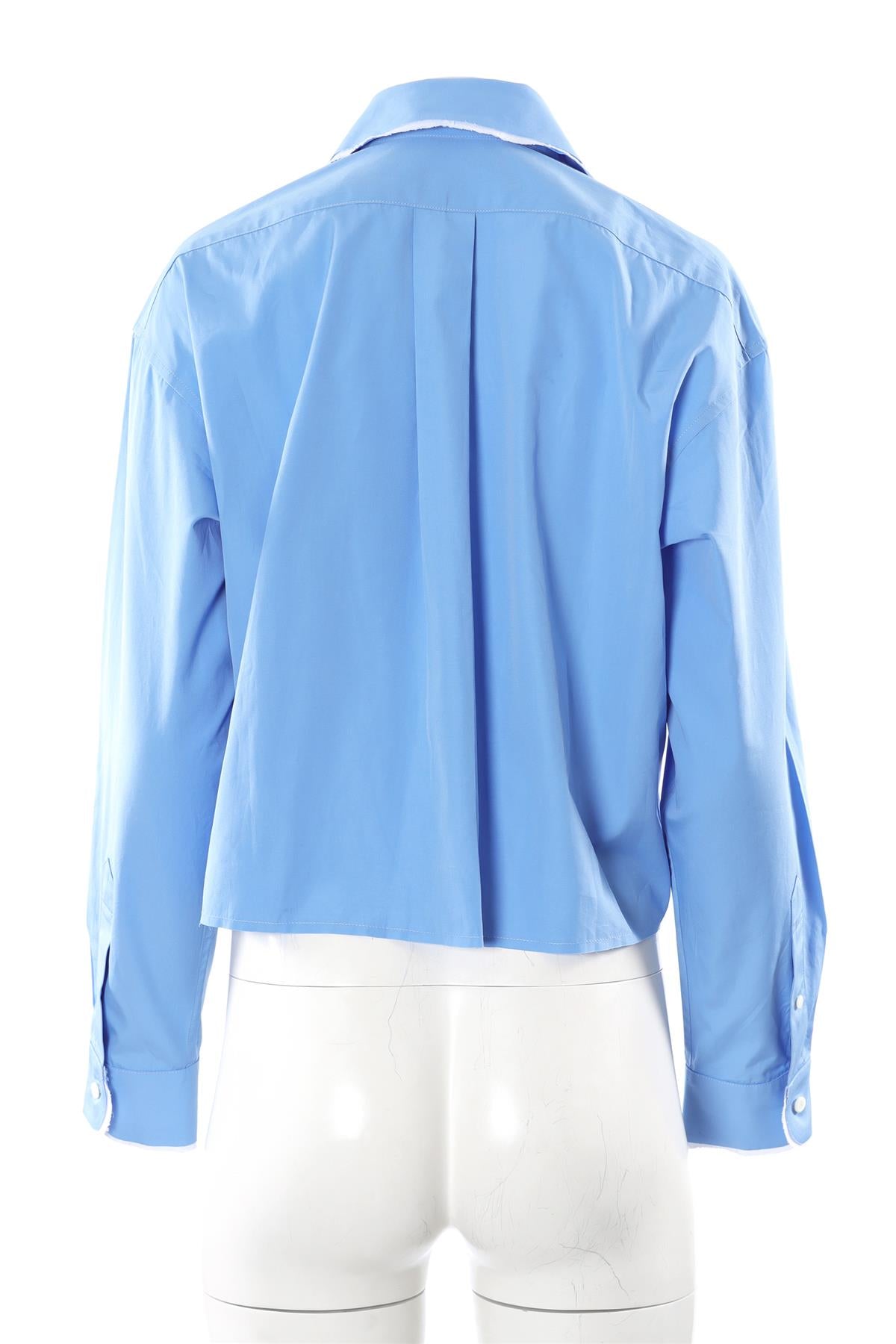 MIU MIU BLUE COTTON SHIRT IT 36 UK 4