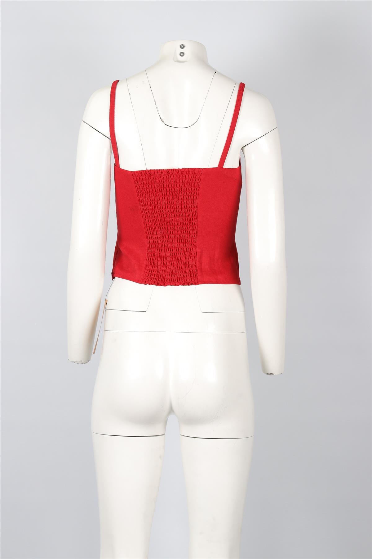 REFORMATION RED LINEN TOP US 2 UK 6