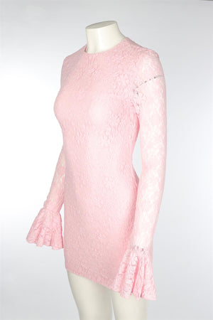 ROTATE BIRGER CHRISTENSEN PINK LACE MINI DRESS SMALL
