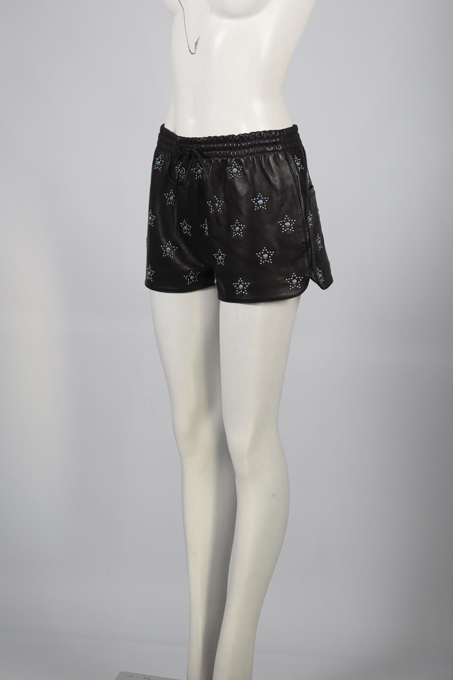 VALENTINO STUDDED LEATHER SHORTS IT 42 UK 10