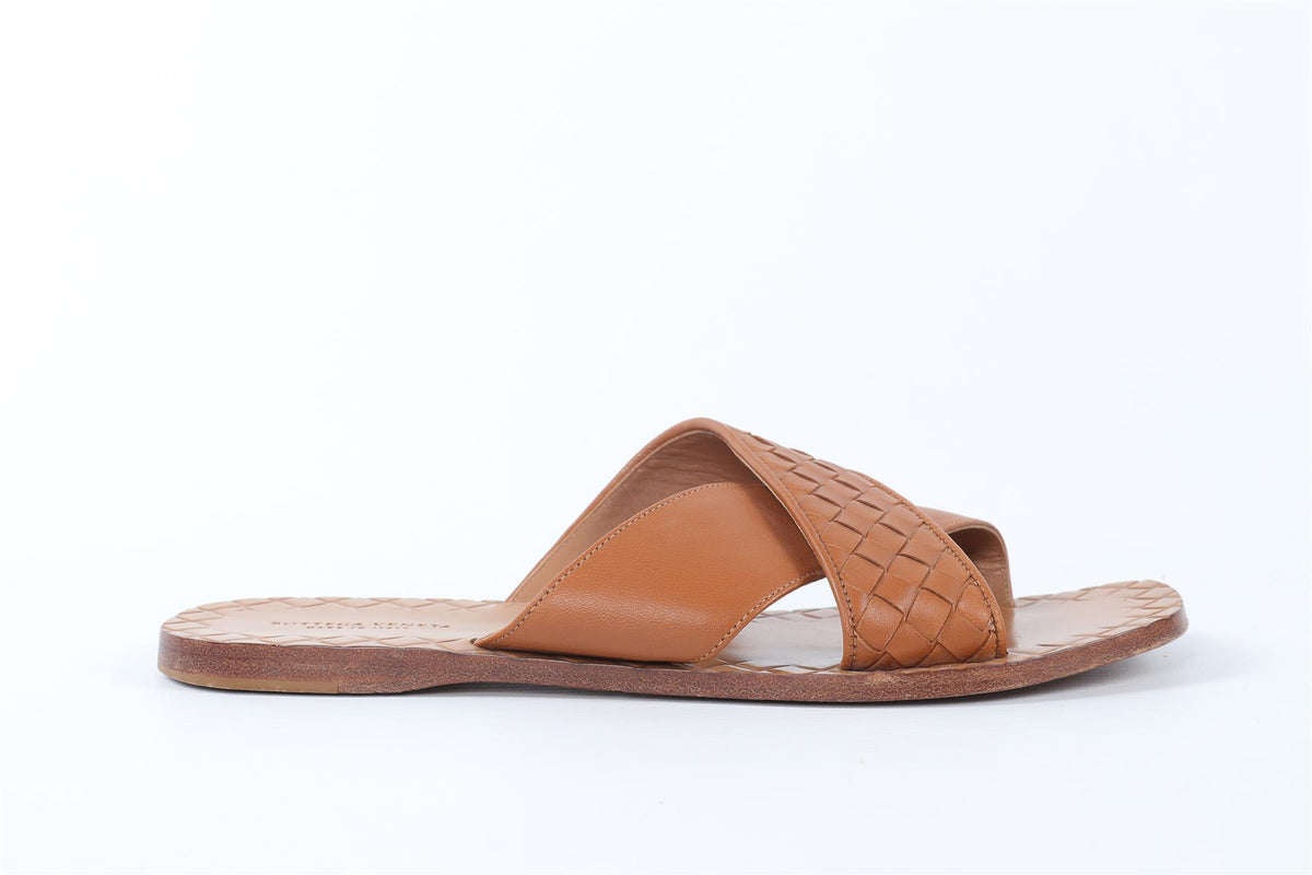 BOTTEGA VENETA BROWN LEATHER SANDALS EU 38 UK 5 US 8
