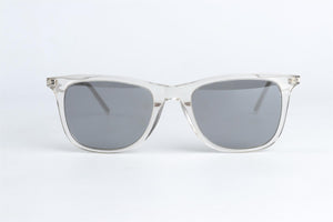 SAINT LAURENT CLEAR SQUARE FRAME ACETATE SUNGLASSES