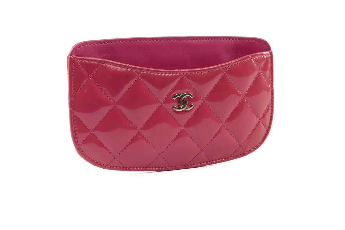 CHANEL PINK 2014 QUILTED PATENT LEATHER WALLET