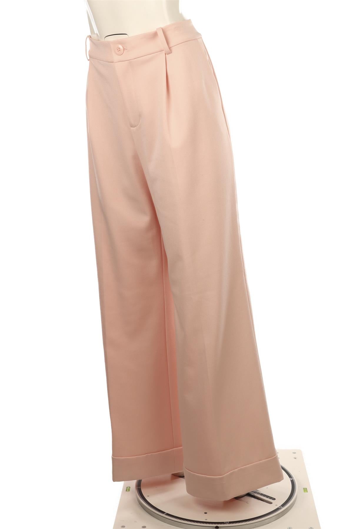 ALICE + OLIVIA PINK WOVEN WIDE LEG PANTS UK 14