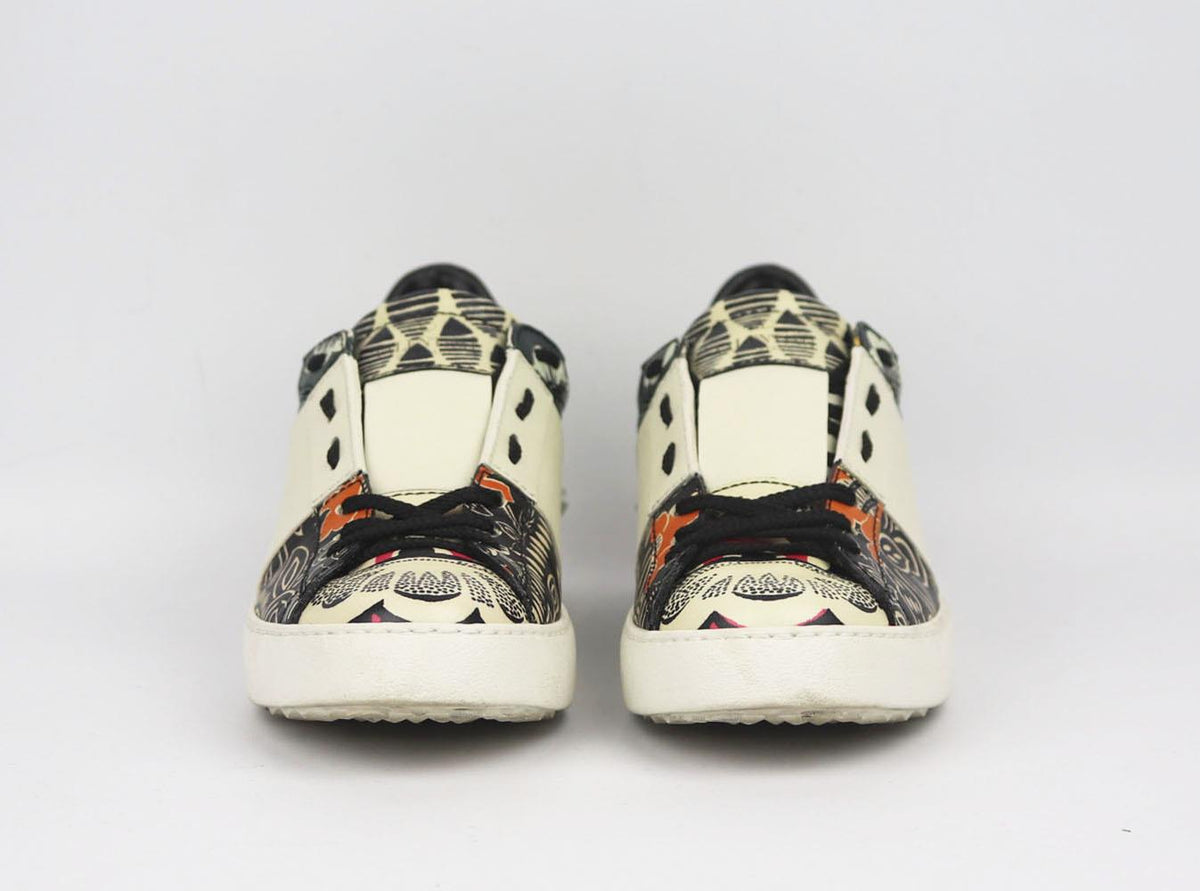 VALENTINO GARAVANI FLORAL PRINTED LEATHER SNEAKERS EU 38.5 UK 5.5 US 8.5