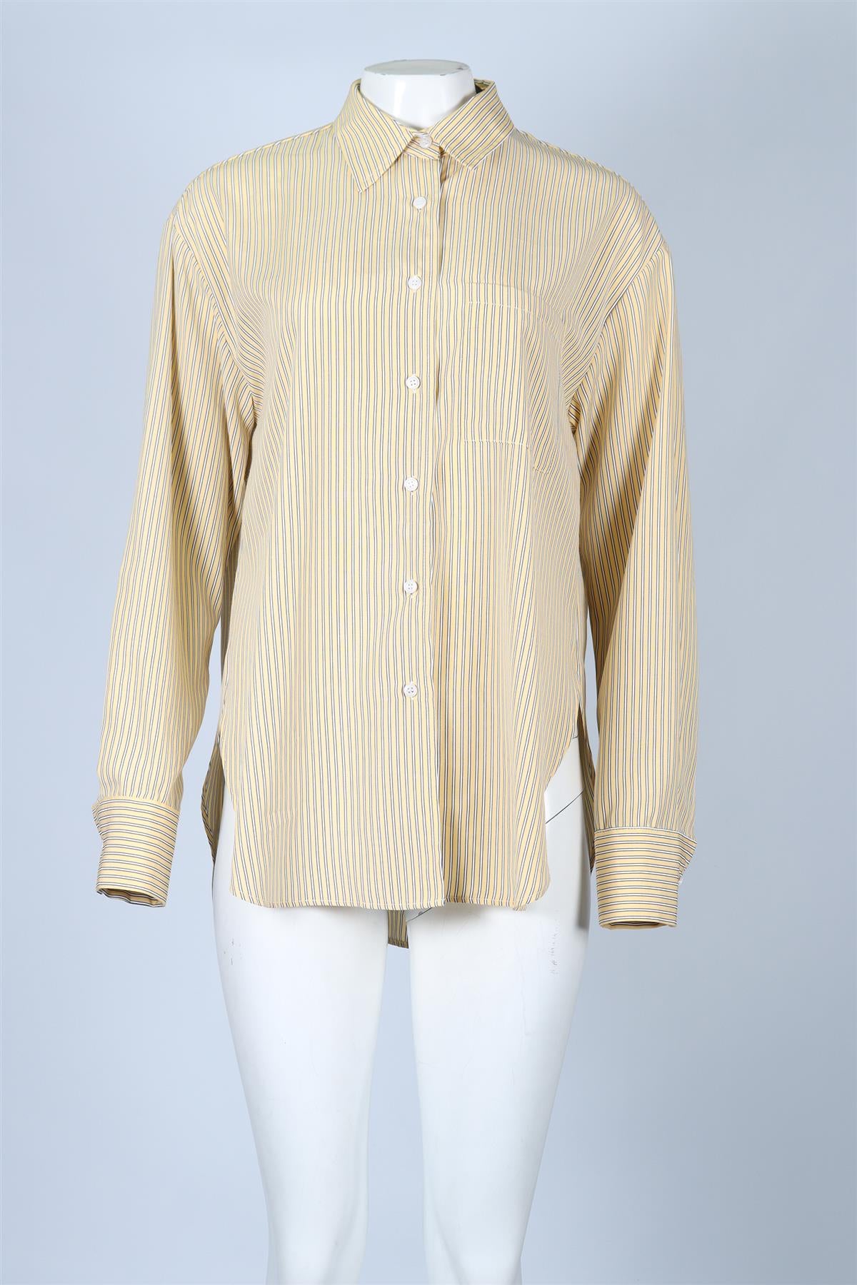 THE FRANKIE SHOP STRIPED COTTON SHIRT SMALL