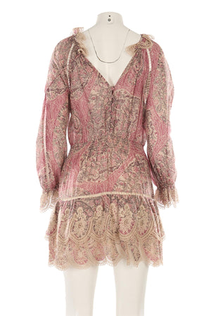 ZIMMERMANN MULTI COTTON MINI DRESS UK 12