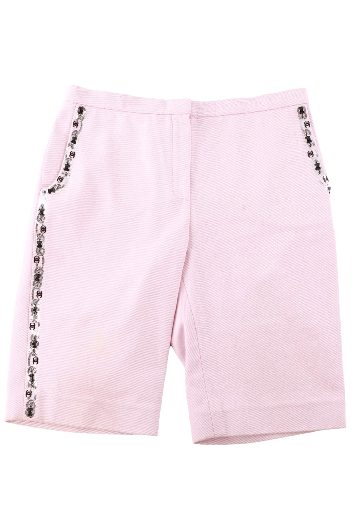 CHANEL PINK 2021 COTTON SHORTS FR 42 UK 14