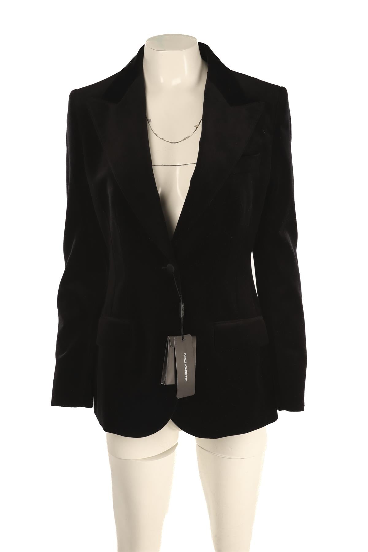 DOLCE & GABBANA BLACK VELVET BLAZER IT 44 UK 12