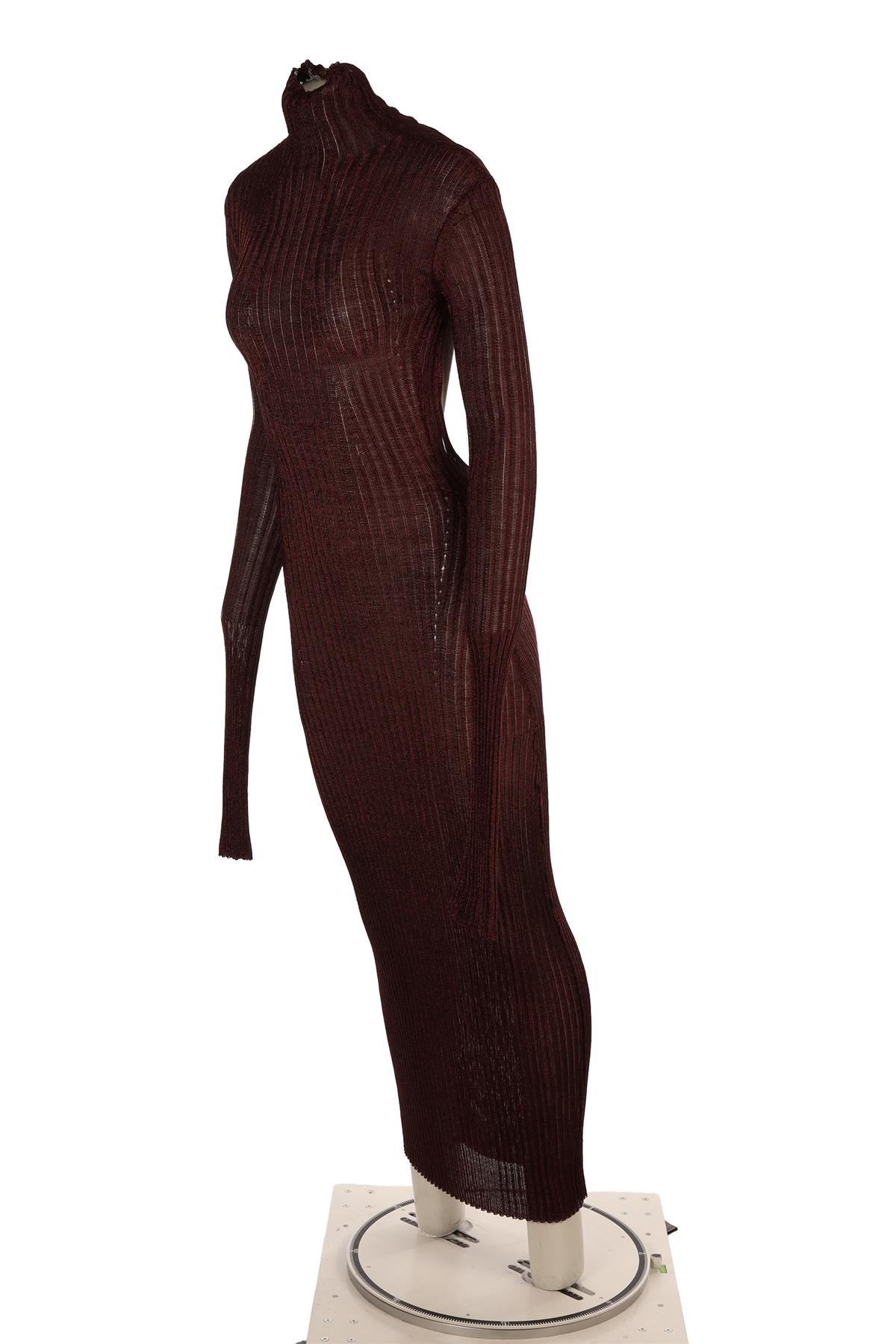 ARAKII BURGUNDY KNIT MAXI DRESS SMALL