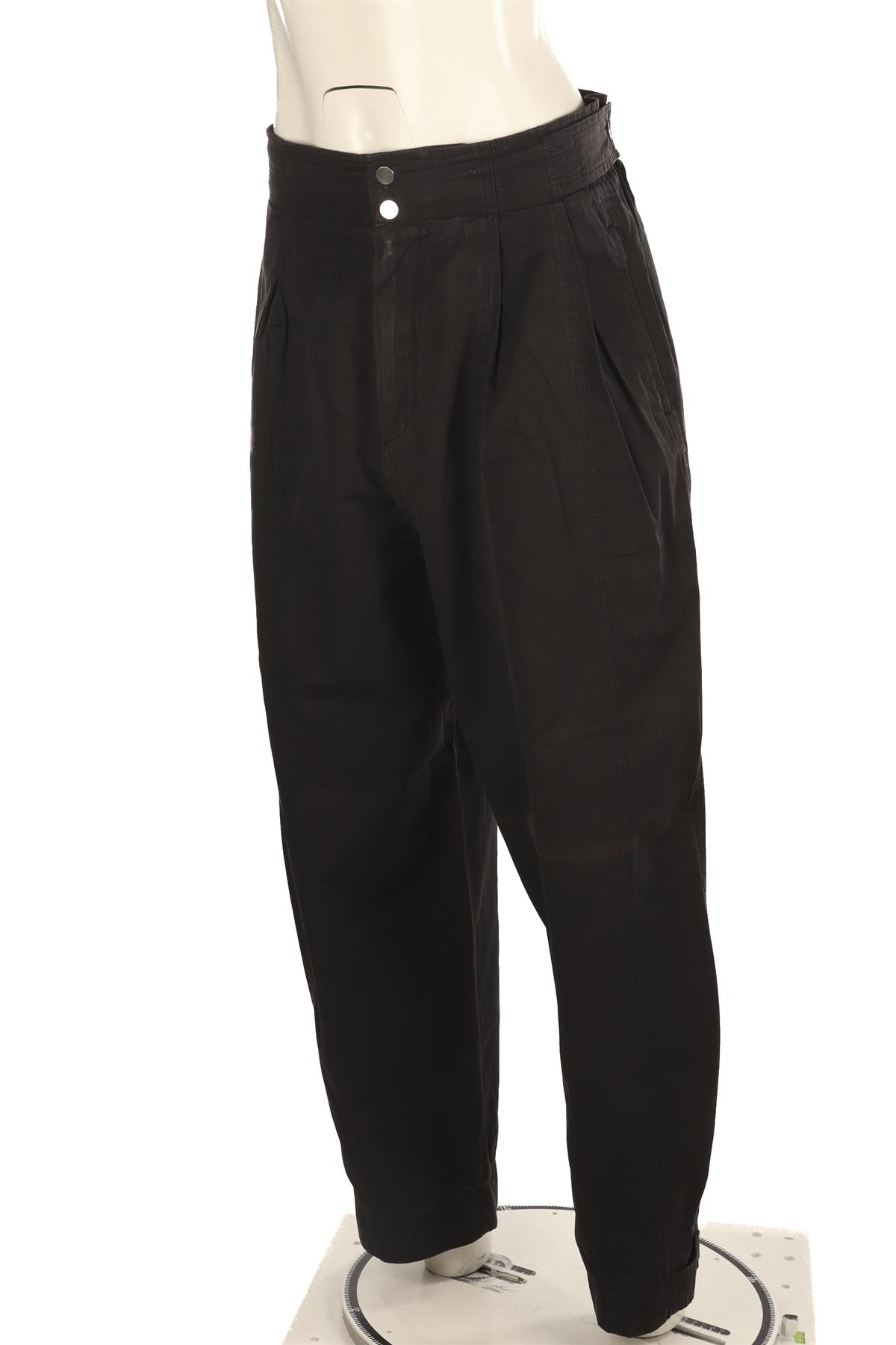 BOTTEGA VENETA BLACK COTTON TAPERED PANTS IT 40 UK 8