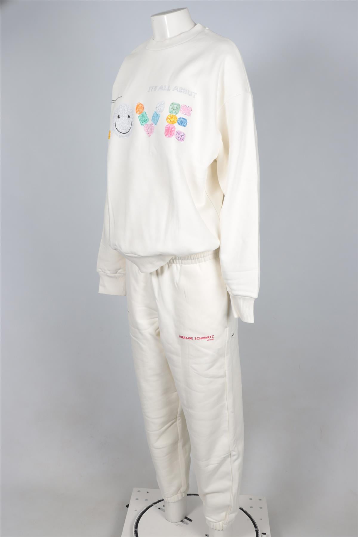 PANGAIA + LORRAINE SCHWARTZ WHITE COTTON TRACKSUIT MEDIUM