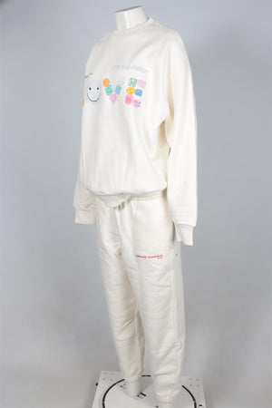PANGAIA + LORRAINE SCHWARTZ WHITE COTTON TRACKSUIT MEDIUM