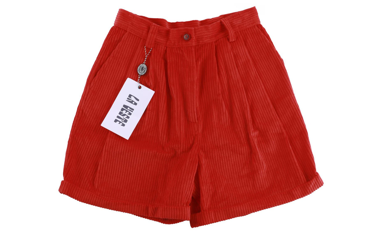 LA VESTE RED CORDUROY SHORTS SMALL