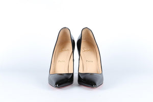 CHRISTIAN LOUBOUTIN BLACK PATENT LEATHER PUMPS EU 37.5 UK 4.5 US 7.5