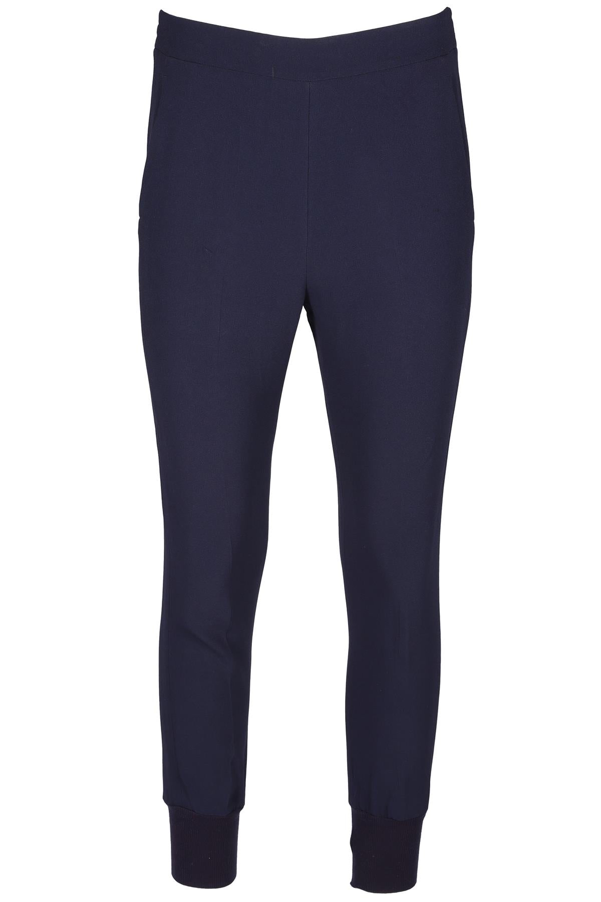 STELLA MCCARTNEY NAVY CREPE TAPERED PANTS IT 36 UK 4