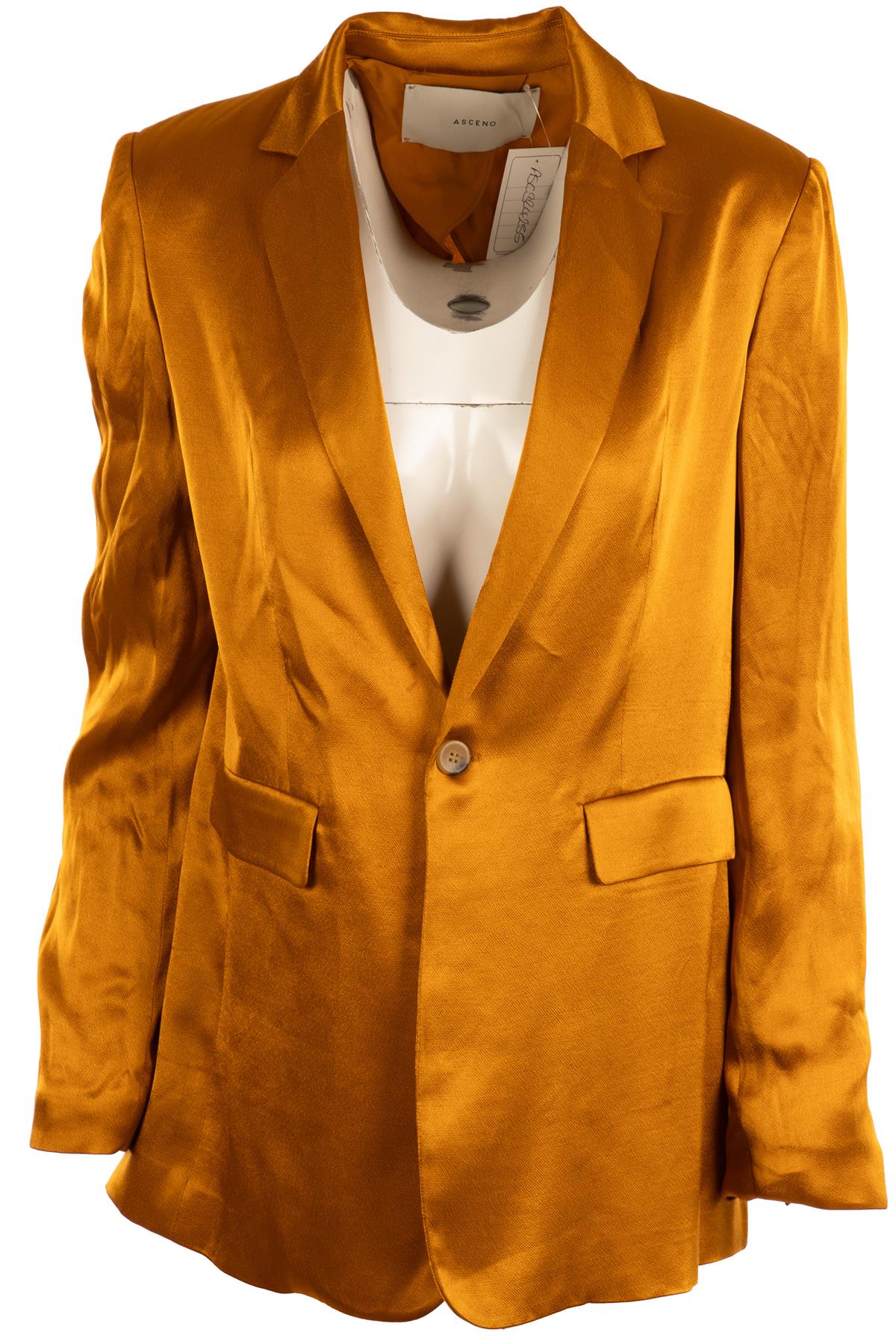 ASCENO GOLD SILK BLAZER XSMALL