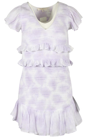 LOVESHACKFANCY PURPLE COTTON MINI DRESS SMALL