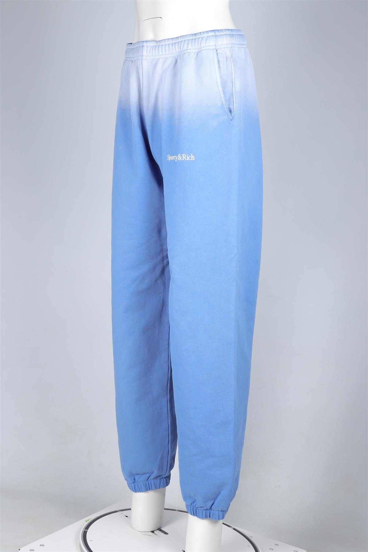 SPORTY & RICH BLUE COTTON TRACK PANTS LARGE