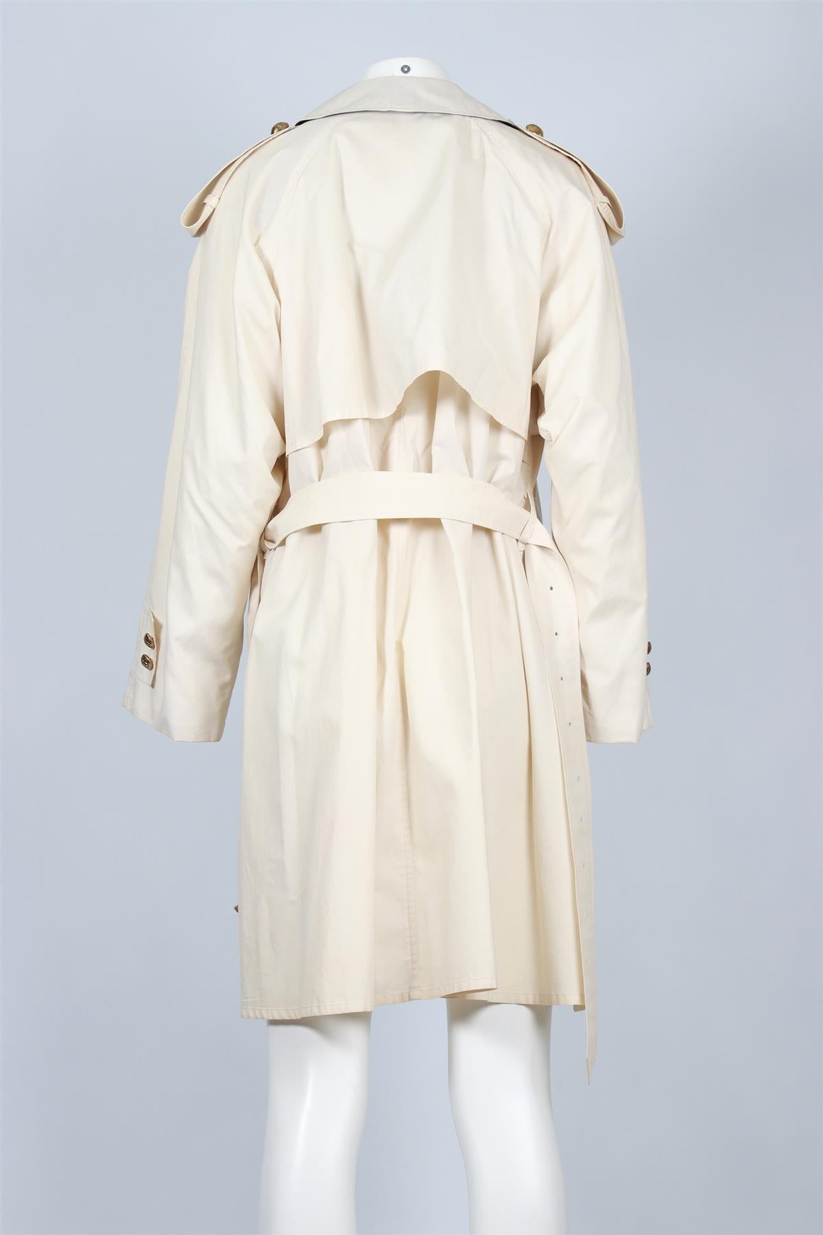 BURBERRY PROPORSUM CREAM VINTAGE COTTON TRENCH COAT IT 42 UK 10