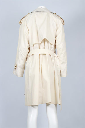 BURBERRY PROPORSUM CREAM VINTAGE COTTON TRENCH COAT IT 42 UK 10