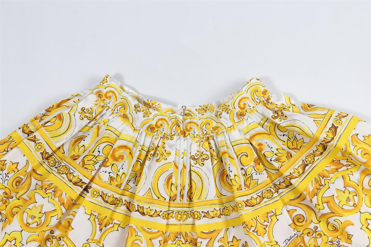 DOLCE & GABANNA YELLOW KIDS GIRLS COTTON SKIRT 6 YEARS