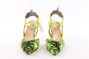 FENDI GREEN SEQUIN PUMPS EU 38 UK 5 US 8
