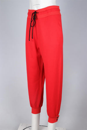 THE RANGE RED COTTON TRACK PANTS LARGE