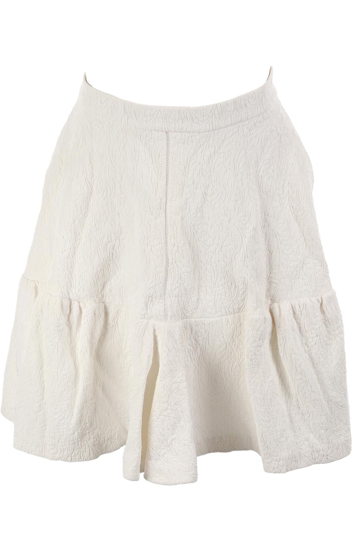 CHLOÉ WHITE KNIT MINI SKIRT FR 34 UK 6