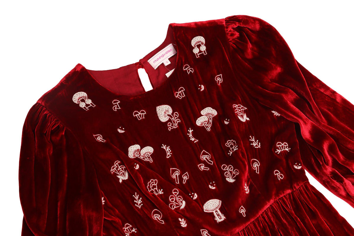 MUZUNGU SISTERS RED VELVET MAXI DRESS SMALL