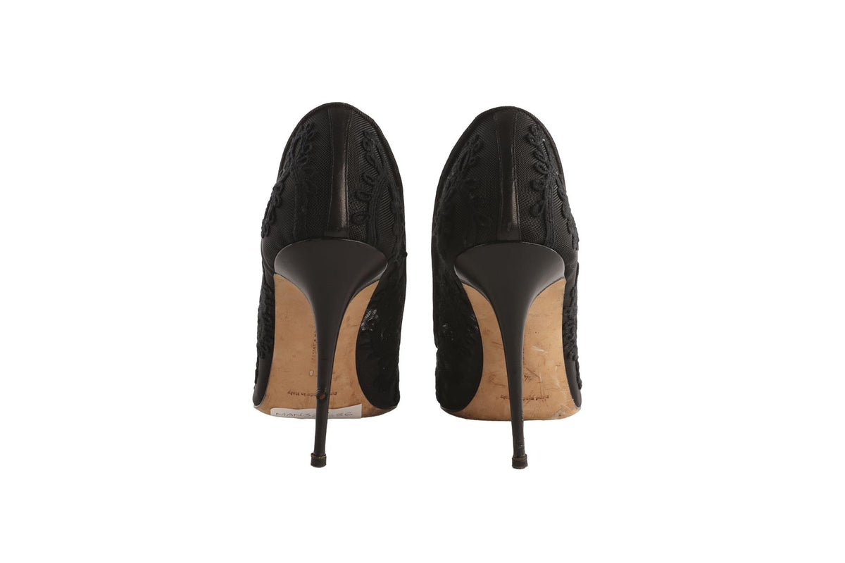 MANOLO BLAHNIK BLACK MESH PUMPS EU 40 UK 7 US 10