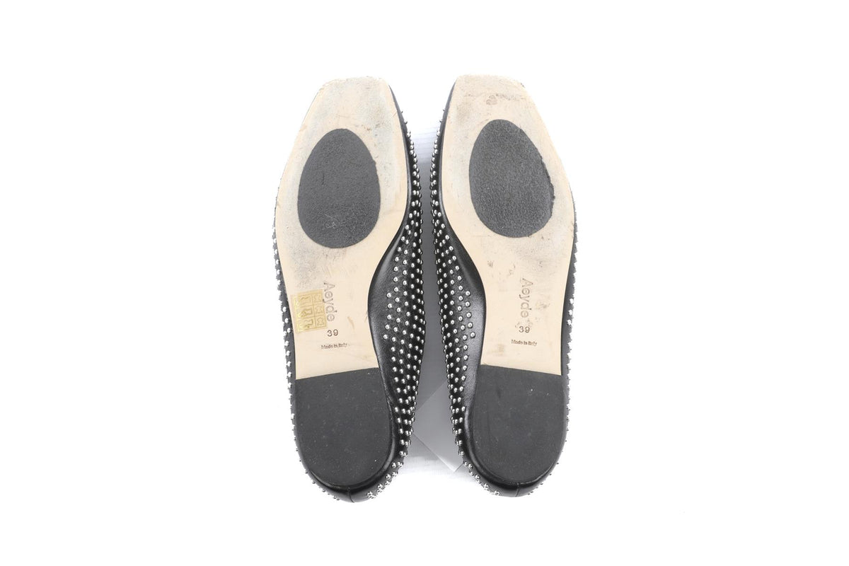 Aeyde Black Leather Ballet Flats EU 39 UK 6 US 9