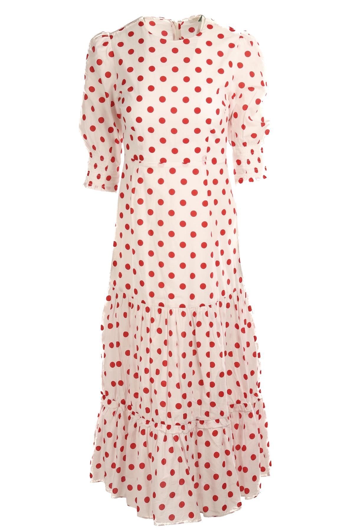 RIXO WHITE COTTON MAXI DRESS XSMALL