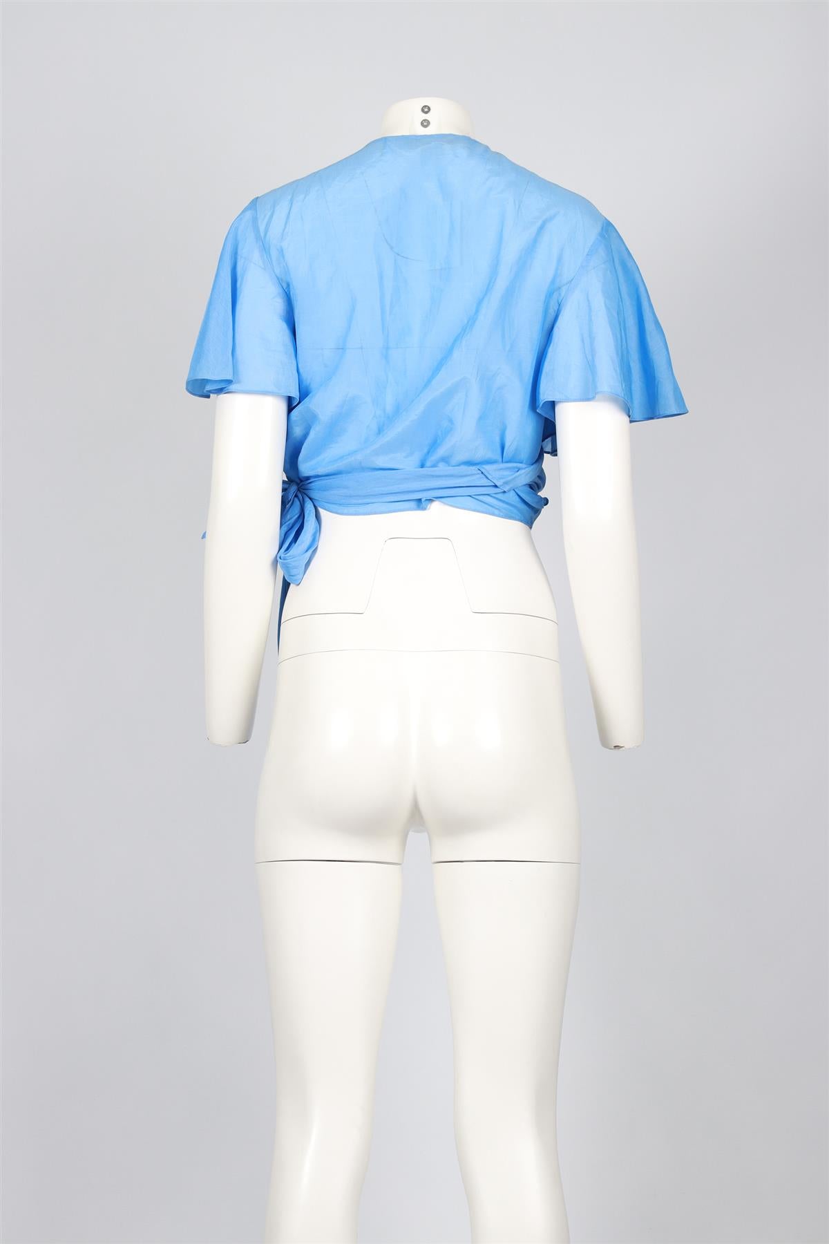 DIANE VON FURSTENBERG BLUE SILK BLEND TOP LARGE