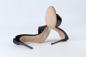 GIUSEPPE ZANOTTI BLACK LEATHER SANDALS EU 38 UK 5 US 8