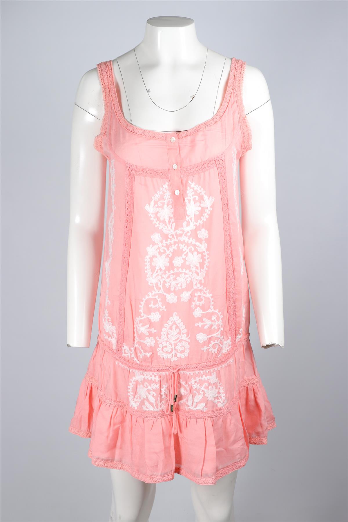 MELISSA ODABASH PINK VOILE MINI DRESS SMALL