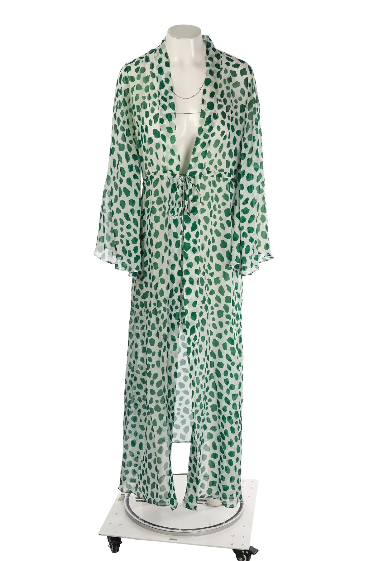 ALEXANDRO MIRO GREEN SILK ROBE SMALL