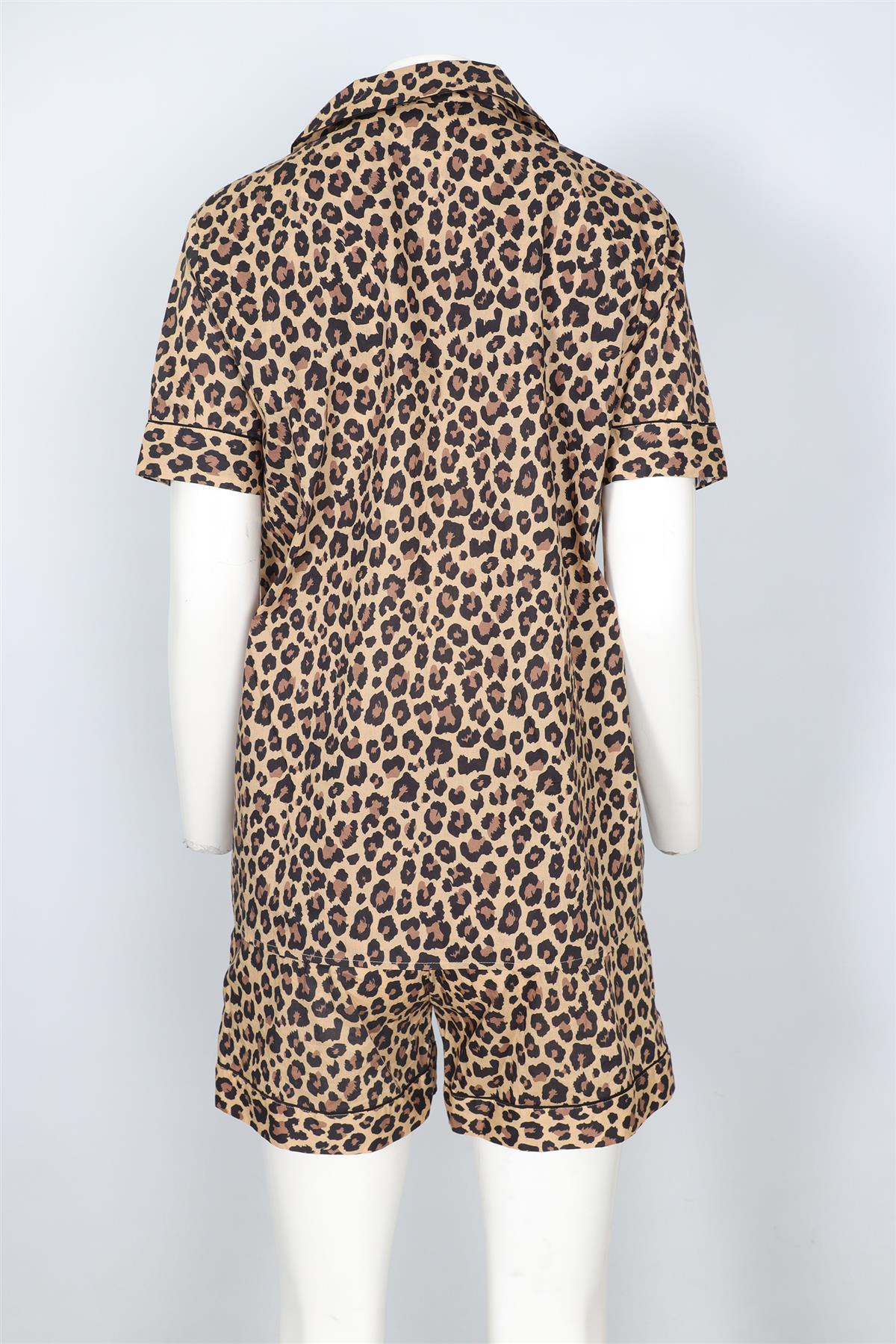YOLKE LONDON BROWN COTTON PYJAMA SET SMALL - LARGE