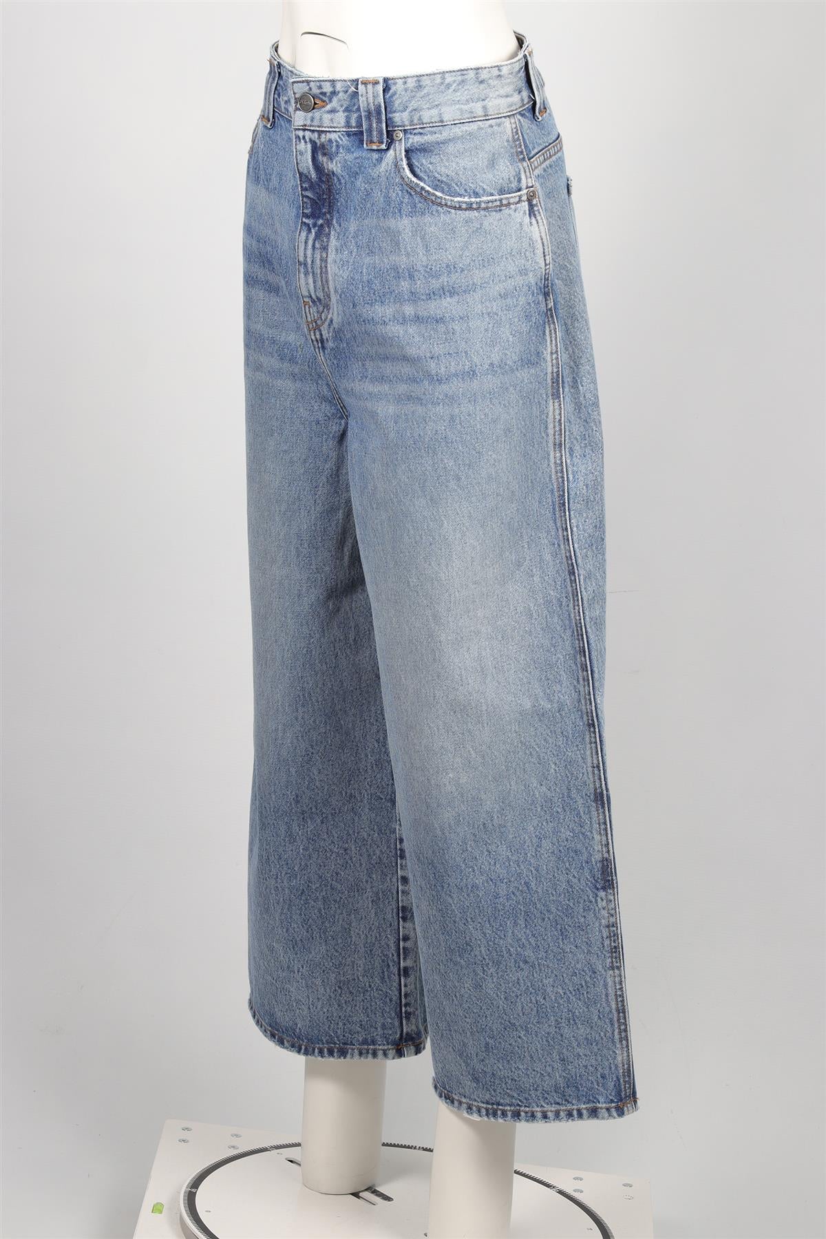 KHAITE BLUE HIGH RISE WIDE LEG JEANS W 29 UK 10-12