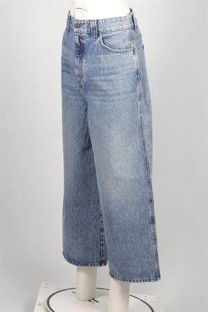 KHAITE BLUE HIGH RISE WIDE LEG JEANS W 29 UK 10-12