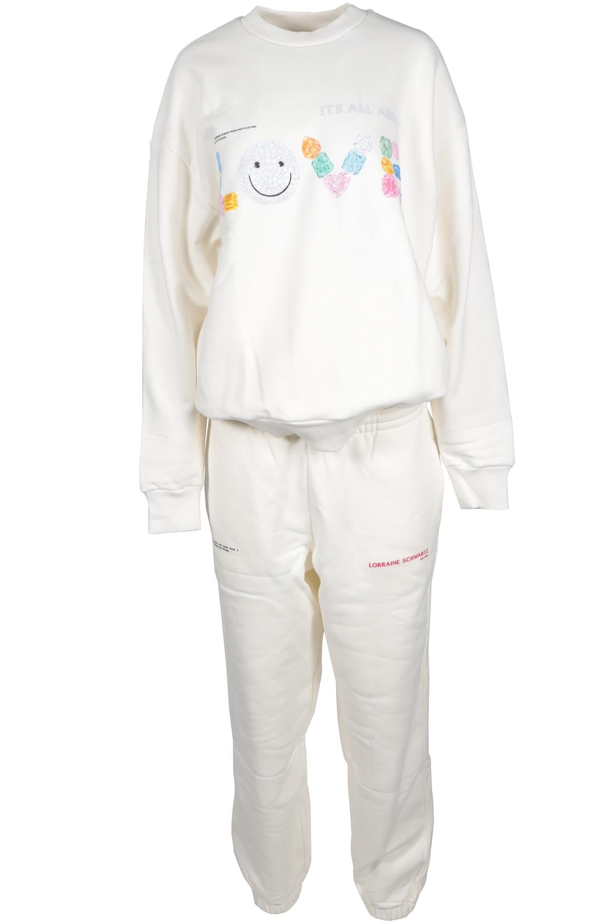 PANGAIA + LORRAINE SCHWARTZ WHITE COTTON TRACKSUIT MEDIUM