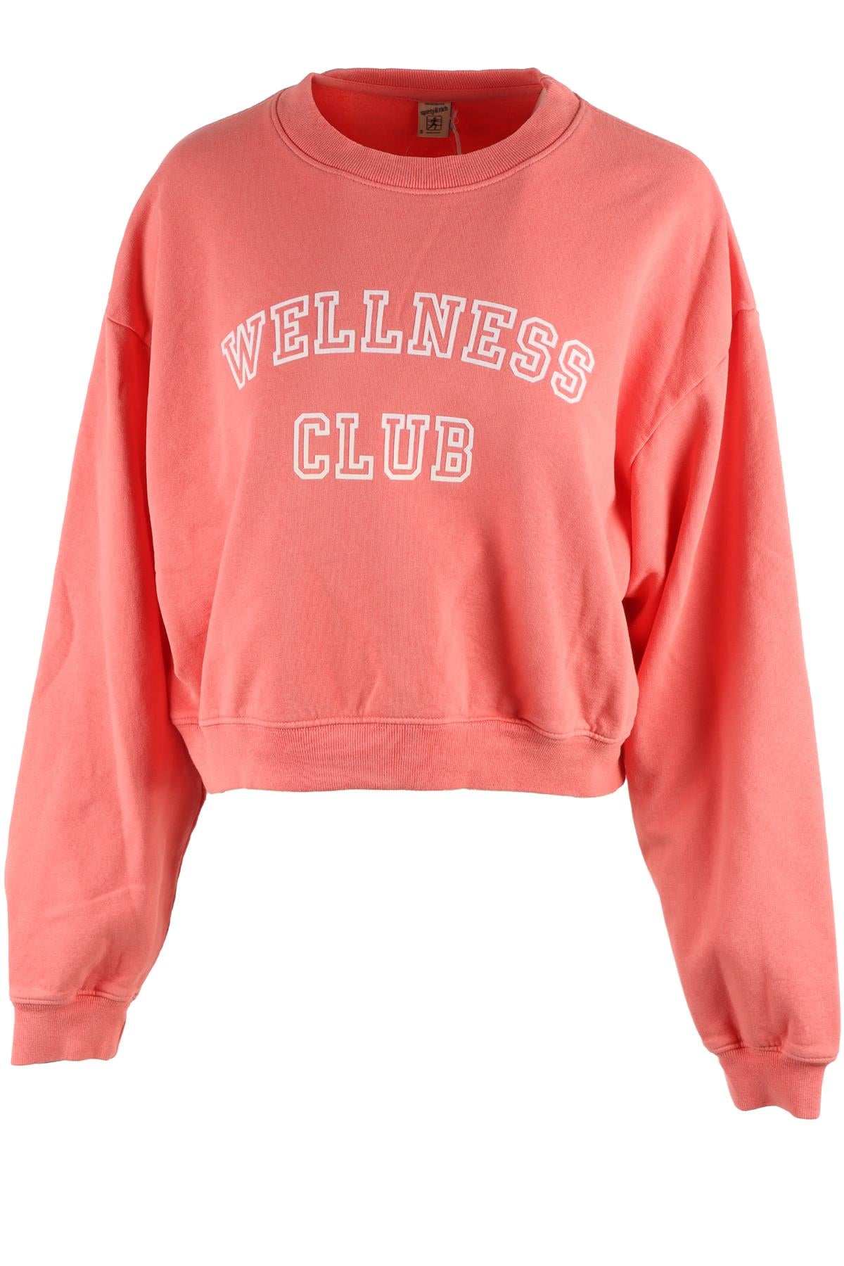 SPORTY & RICH PINK COTTON SWEATSHIRT SMALL
