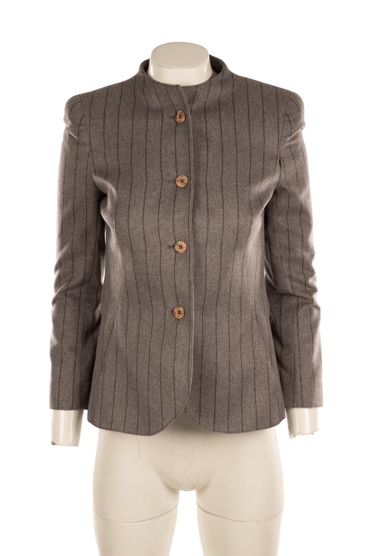 FONTANA COUTURE GREY WOOL JACKET IT 40 UK 8